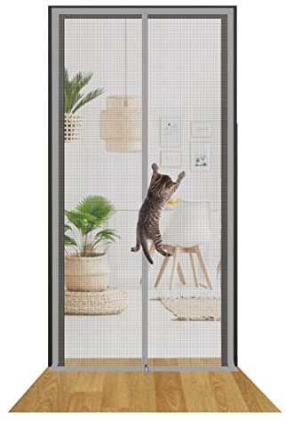 Porta Con Zanzariera Resistente Ai Gatti Ispessita Chiusura Con Cerniera Porta Con Zanzariera For Gatti Schermo Antigraffio For Gatti For Porte Scorrevoli Sul ( Color : Gray , Size : 80x200cm )