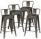LIFEZEAL Barhocker 4er Set, Barstuhl mit Abnehmbarer Rückenlehne, Tresenhocker mit Fußstütze, Esszimmerstuhl 62 cm Hoch, Stapelbares Barmöbel für Bar & Esszimmer, Retro-Stil