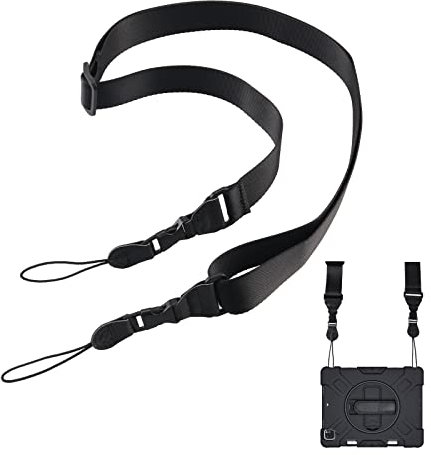 KEQKEV Bandoulière réglable, sangle tour de cou confortable à dégagement rapide pour iPad, tablette, appareil photo, jumelles, sac à bandoulière pour ordinateur portable, noir, Medium