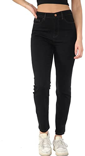 MYT Womens Magic Shaping Straight Leg Jeans Stretch High Waisted Ladies Denim Trousers Black 12