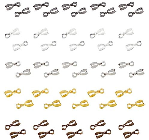 HOBBIESAY 80 Stück 5 Farben Anhängerschlaufe Kettenverschluss Clip Anhängerverschluss Verbinder Für Halskette Charm Gemischte MetallmelonensamenSchnalle Für Schmuck DIY