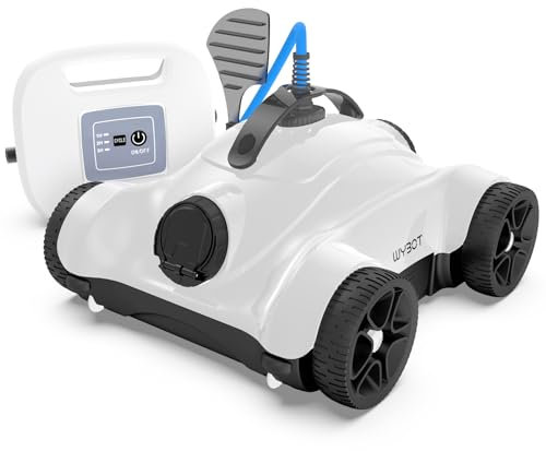 WYBOT Robot de Piscine Automatique avec Nettoyage Puissant - avec Deux Moteurs d'entraînement - Étanchéité IPX8 - Blanc
