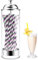 Mevtok Glass Straw Holder for Standard Size Drinking Straws, Clear Straw Dispenser for Counter with Lid (Straws Not Include)