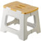 Taburete Compacto Plegable Vigar, Taburete de 27 cm para Adultos hasta 150 kg, Taburete Ligero, Taburete Plegable Antideslizante, Gris Bamboo on Top