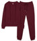 REORIA Damen Trainingsanzüge Warm Baumwolle Hausanzug Dicker Jogginganzug Set Langarmes Activewear Workout Set Sport Outfit Kapuzenpullover und lange Hose Burgund L