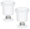 EVI Herrajes | Pack 2 Topes de Puerta Blancos | Ø24x30mm | Acero Inoxidable | Goma Blanca | Incluye Tornillo + Taco de Sujeción | Mod. I-18124X30-BBL