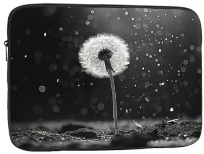 VACSAX Pusteblume Schwarz und Weiß Druck Laptop Hülle Tragbare Laptoptasche Stoßfest Computer Schutzhülle für Business Reisen Büro, UYH54