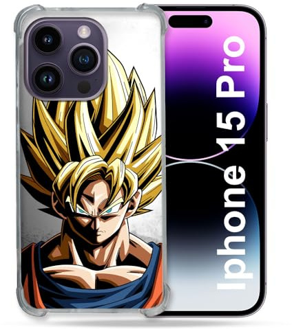 Cokitec Reinforced Case for Iphone 15 Pro (6.1) Manga Dragon Ball Sangoku Portrait