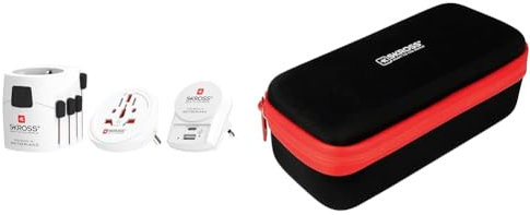 SKROSS | 1.302523 | PRO + USB (AC) | Universal-Reiseadapter - 1 USB Typ C 3.0A und 1 Typ A 2.4A Ports - Spannung und Leistung 100V - 700W / 250V - 1750W. Anti-Stromschlagschutz & Power Case, 9.200000
