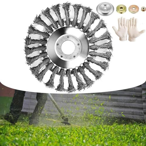 LaoSShu Indestructible Trimmer, 6/8/10 Inch Indestructible Trimmer Head - Cut Everything in Seconds, Indestructible Weed Trimmer, with Universal Adapter Kits(Color:6 Inch)