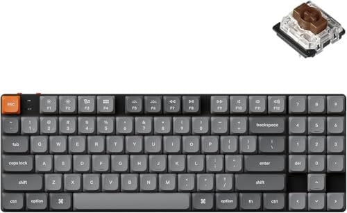 Keychron K13 Max Low-Profile kabellose Mechanische RGB-Tastatur, Bluetooth/2.4 GHz/USB, QMK/VIA Programmierbar, TKL Tastatur Gateron Brown Hot-Swappable, Kompatibel mit Mac Windows Linux