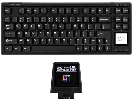 EPOMAKER RT80 Wireless Mechanical Keyboard, with Touch Screen and Mini Display, Wireless Gaming Keyboard, Hot-swap, Creamy Gasket, NKRO (Black, Wisteria Linear Switch)