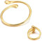 SSKHE Bracciale Rigido da Donna in Oro - Regolabile, Aperto, Multistrato con Croce e Filo - Braccialetto in Metallo per Donne