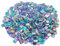 Yuvori 0,5 kg quadratische Kristall-Mosaikfliesen, 1 cm, schillerndes & Kristallglas, DIY, Badezimmer, Küche, Wohnzimmer, Balkon Dekor (irisierendes Marineblau)