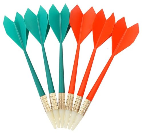 FUZVOL Set of 6 Soft Tip Darts,Plastic Soft Tip Darts for Soft Dartboards,Great Indoor Office Home Games for Kids and Adults (Red+Green)