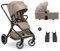 hauck 2 in 1 Kinderwagen Set ab Geburt bis 22 kg Move N Care Set, Große Babywanne, Wendbarer Buggysitz mit Liegefunktion, Teleskopgriff, Gummiräder, Federung, UV-Schutz 50+, Faltbar, XL Korb (Mocha)