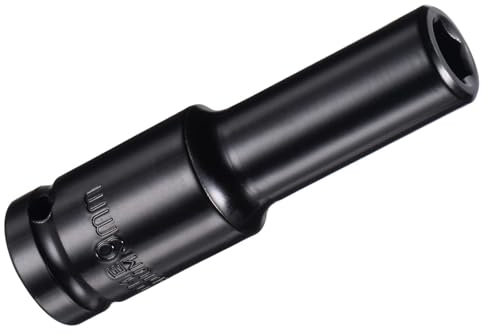 Unifizz 1/2 Inch Drive - 9mm Deep Impact Socket with 6 Point Design, Heat-Treated Cr-V Steel 78mm Length, Metric Sizes