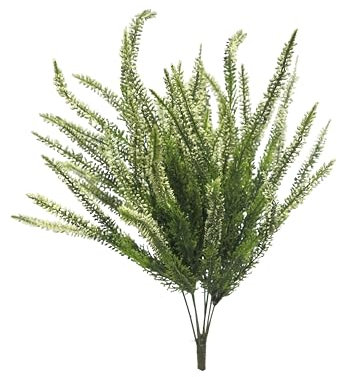mucplants Künstliche Erika Calluna 59cm auf Steckstab, künstliches Heidekraut (Creme)