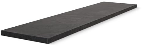HausFux studioLINE MDF-Innenfensterbank nach Maß - 1,8 cm stark, melaminbeschichtet, mit ABS-Kante - Made in Germany - individueller Zuschnitt (Caviar Black, T x L | 40 x 90 cm)