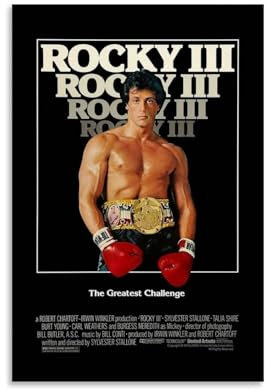 ZBSXLBNG Rocky 3 Movie Poster Dekorative Malerei Leinwand Wandkunst Wohnzimmer Poster Schlafzimmer Malerei 12x18inch(30x45cm)