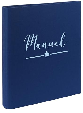 minimutz Zeugnismappe Kinder mit Namen personalisiert | Dokumentenmappe Stern für Mädchen Jungen | Zeugnisordner Leinen zum Einsortieren von Urkunden (navy)