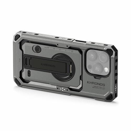 TILTA Khronos Handykäfig für iPhone 16 Pro Max, Aluminiumlegierung, mobiles Video-Rig, Smartphone-Gehäuse-Stabilisator für Videoaufnahmen, YouTube, Live-Streamin, Space Grey TK-IP16-PMFC-SG