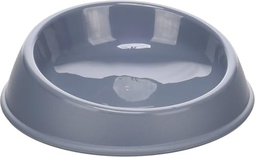 Flamingo Gamelle pour la Nourriture et l'eau Pandor Rond Gris pour Chats - 19x5,5cm 250ml - Durable, Pratique et Élégante