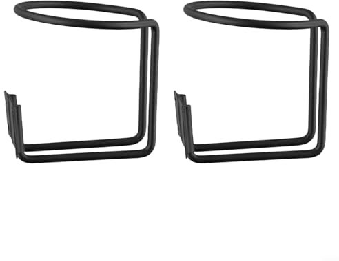 Lot de 2 porte-gobelets en acier inoxydable pour bateau, bateau, yacht, voiture, camping-car, montage mural, universel, noir