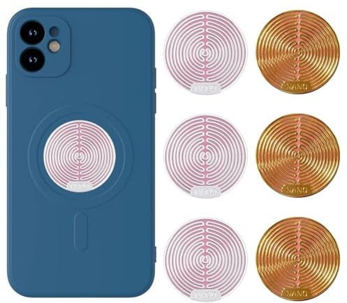 IKOPFLN 6 Pièces Brouilleur Telephone Portable,Patch Anti Ondes Portables,Portables,Auto-adhésif Protection Efficace Contre Les Ondes pour Téléphones Tablettes et PC(Or,argent)