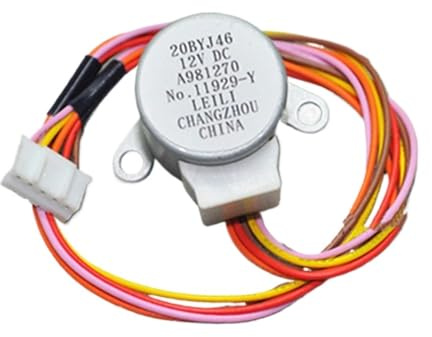 Genérico WuForge Motor Paso a Paso 20BYJ46 12V DC for Aire Acondicionado Motor de Viento oscilante síncrono de Hoja oscilante