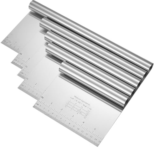 Taglia Impasto, Utensili da Cucina, Spatola Cucina, Rotelle Tagliapizza Raschietto Cucinas in Acciaio Inox 304,Tagliapasta in Acciaio Inossidabile 304 per Tort Pizza Dough (5 pezzi)
