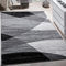 Paco Home Teppich Wohnzimmer Schlafzimmer Kurzflor Abstraktes Muster Geometrisches Design Wellen Motiv Moderne Deko, Grösse:160x220 cm, Farbe:Grau 2