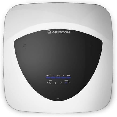 Ariston Andris Lux Eco - Termo Eléctrico 30 Litros Potente, Calentador de Agua Eléctrico Vertical Tamaño Reducido 49x46x60 cm, Calentadores Fabricados para Instalación en España