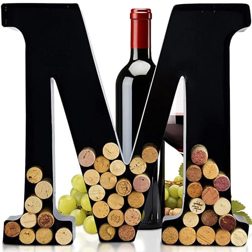 Porte-Bouchon Vin en Métal - Lettres Décoration De A à Z | Cadeau Moderne pour Amateurs De Vin, Mariages, Fiançailles | | Décoration Intérieure | Décoration Murale Maison