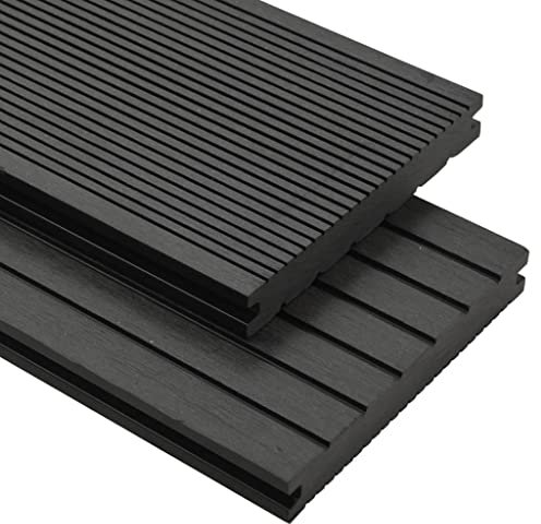vidaXL WPC Terrassendielen Massiv 10m² 2,2m 20mm Schwarz Komplettbausatz Diele