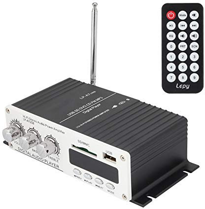 Garsent Stereo Audioverstärker, 15W * 2 Verstärker HiFi Stereo Verstärker Bluetooth mit UKW Radio/AUX/USB/Bluetooth Eingang Heimlautsprecher Digitalverstärker