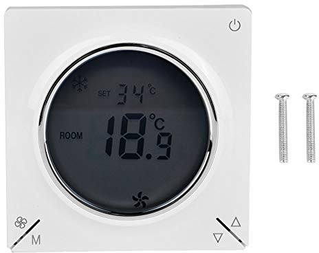 Kuuleyn Air Conditioner Thermostat Lcd Thermostat Air Conditioner Controller Lcd Air Conditioning Fan Coil Central Thermostat Cooling Heating Room Temperature Controller