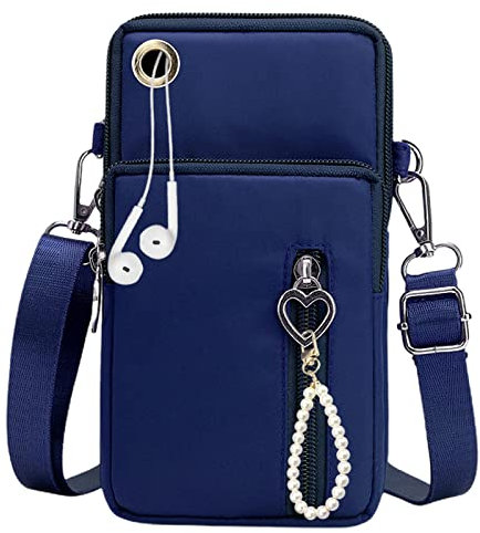Pochette Portable Bandoulière Femme Sac Portefeuille Bleu Foncé 2pcs, Pour Telephone Portable Petit Sac a Main