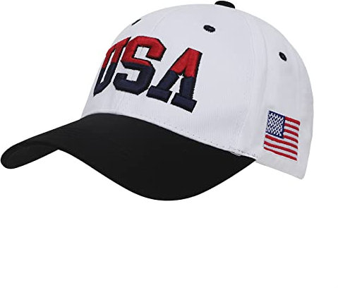Unisex Baseball Kappe Basecap Vintage Stickerei USA Baseball Hut Freizeit Cap Baseballmütze Hat Mützen Caps Kappe Sonnenhut Sportkappe für Damen Herren:WEIß