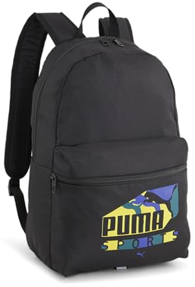 PUMA Phase Sports Print Backpack, Unisex-Kinder Rucksack, Black-Sports Print, OSFA - 090709