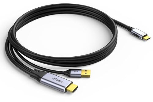 Câble adaptateur HDMI vers USB C 4 K 60 Hz, système HDMI unidirectionnel vers moniteur de type C, pour source HDMI (ordinateur portable, PC, station Steam Deck, PS4/5, Xbox) à afficher sur USBC Xreal