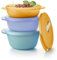 Tupperware Essentials Store, Serve & Go Schüssel-Set, mittelgroß, 3-teilig, Lebensmittelaufbewahrung, langlebiger und tragbarer Behälter, ideal zum Zubereiten und Servieren, hält Lebensmittel frisch,