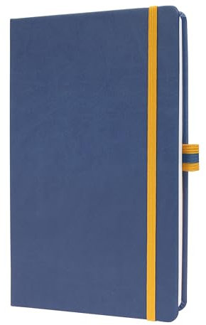 SIGEL LS104 Notizbuch A5 kariert blau, gelb, Hardcover, 176 Seiten, vegan, aus nachhaltigem Papier, Linescape