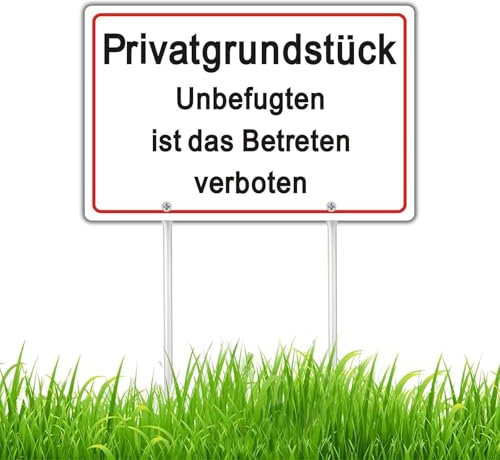 Felexdo Privatgrundstück Unbefugten ist das betreten verboten Schild 30x20cm Metall Privatgrundstück Schilder mit 30cm Aluminium legierung Pfosten für den Außenbereich