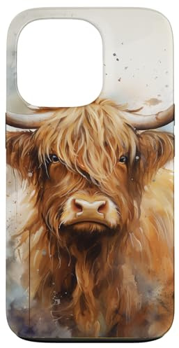 Highland Cow Painting Case for iPhone 13 Pro