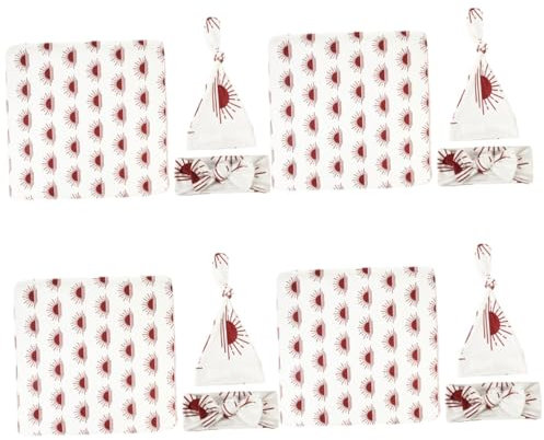 TOYANDONA 4 Sätze Stretchwickel -wickel-Foto-Requisite Mädchen, Babyanzüge Säugling, Kleinkind Wickelkopfband Für Babys Wickelset Für Babys -mädchen- Babydecke Polyester