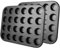 ASelected 2 Pack Mini Baking Tray,24 Cup Muffin Baking Pan,Non-Stick Cupcake Tin,Carbon Steel Muffin Tin Cupcake Baking Tray,Deep Muffins Pan,Reusable Baking Case for Mini Mince Pie,Grey