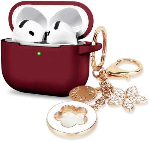Schutzhülle für VOTILE Airpods 5 (2026), AirPods 4 (2024) – Schutzhülle für Damen, Silikon, iPods 5/4, kabelloses Zubehör, Ladehüllen, Mädchen, glitzernd, Schlüsselanhänger für Airpod, iPods 5. / 4