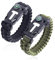 AEIOPRS Lot de 2 Bracelets de Survie en Paracorde avec Allume-feu Sifflet Boussole Longueur Réglable pour Camping et Survie en Pleine Nature