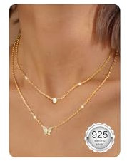 ORAZIO Kette Silber 925 Damen Halskette Kette Damen Herz Zirkon Schmetterling Kette Gold Damen Goldkette Schmuck Ketten